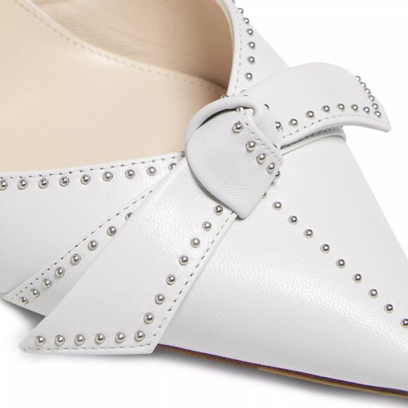 Alexandre Birman CLARITA BELL Leather Studs Bow Sculptural Slingback Pumps IT37 - Picture 5 of 7